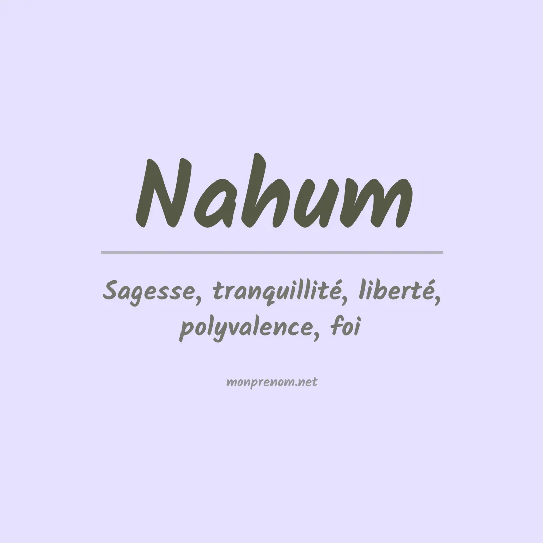 Prénom Nahum