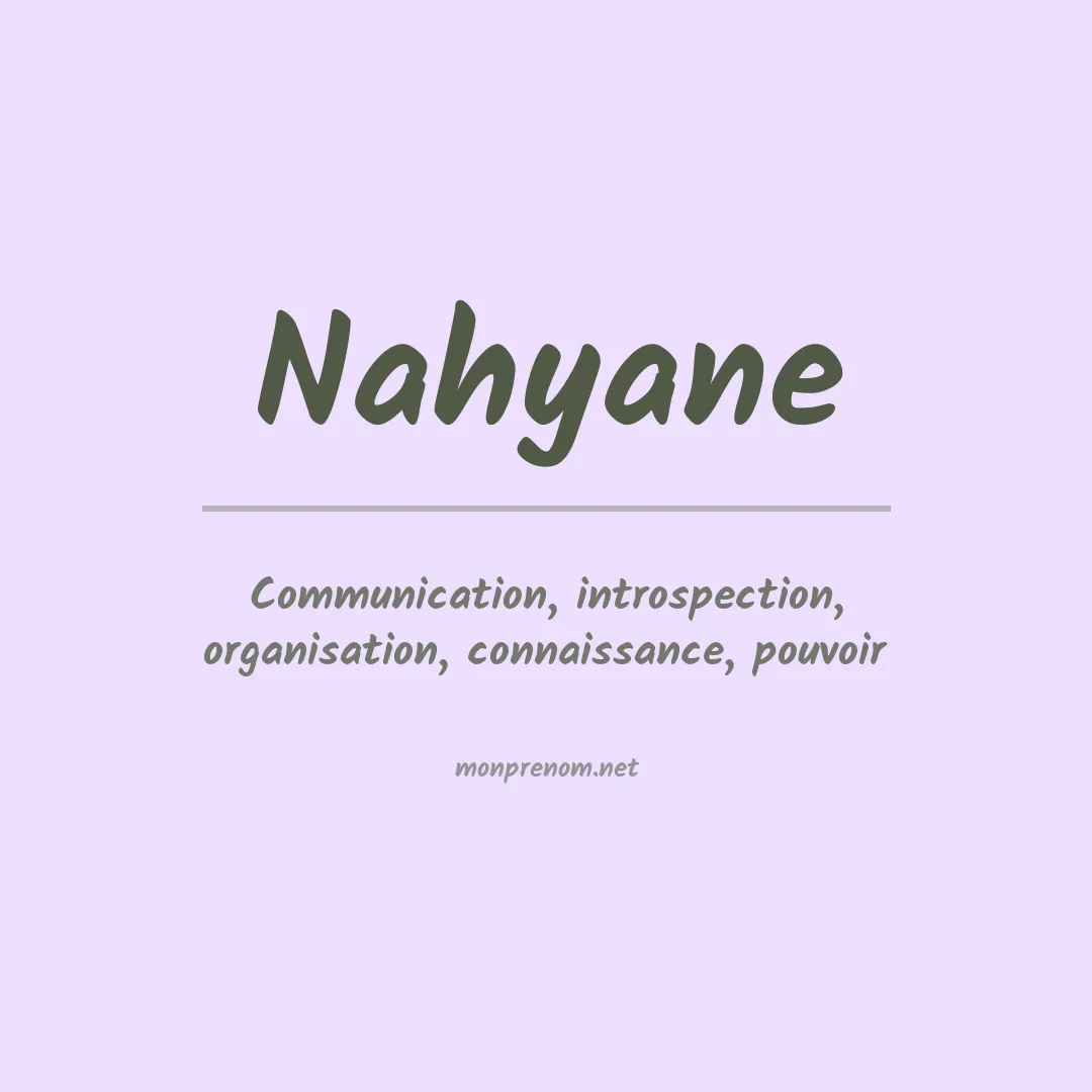 Prénom Nahyane