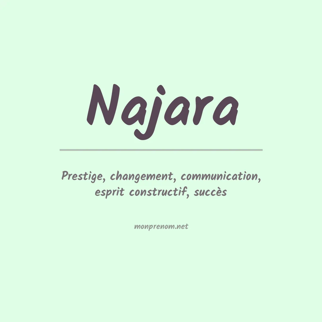 Signification du prénom Najara
