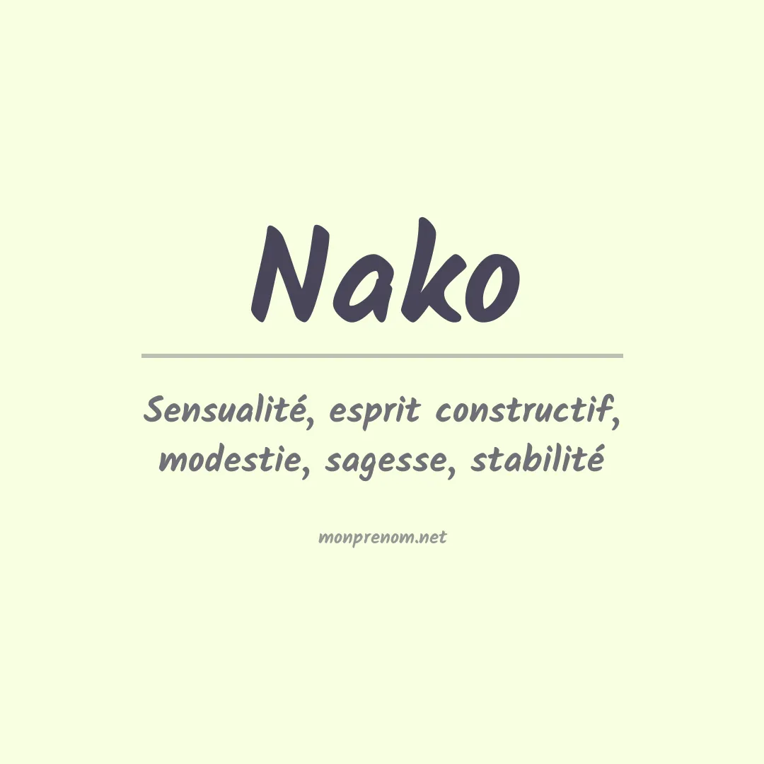 Signification du prénom Nako
