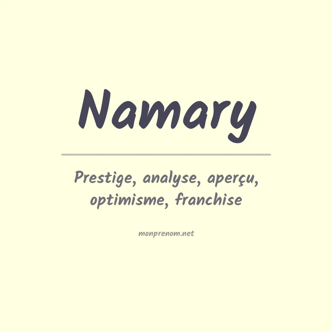 Signification du prénom Namary