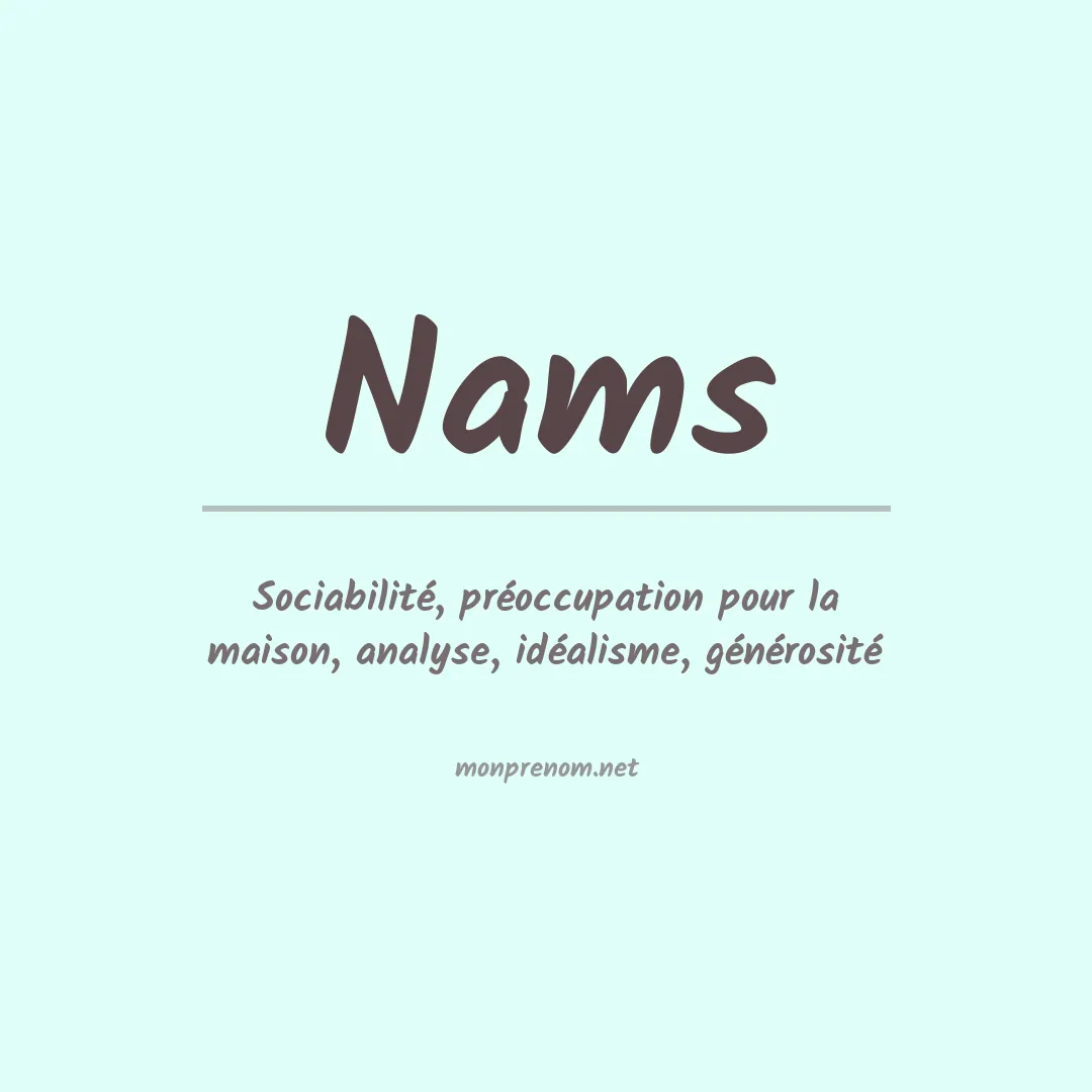 Signification du prénom Nams