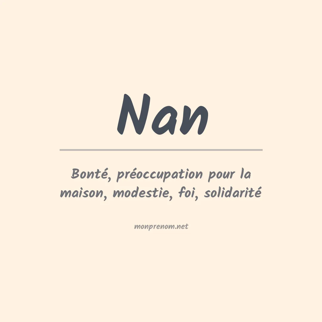Signification du prénom Nan