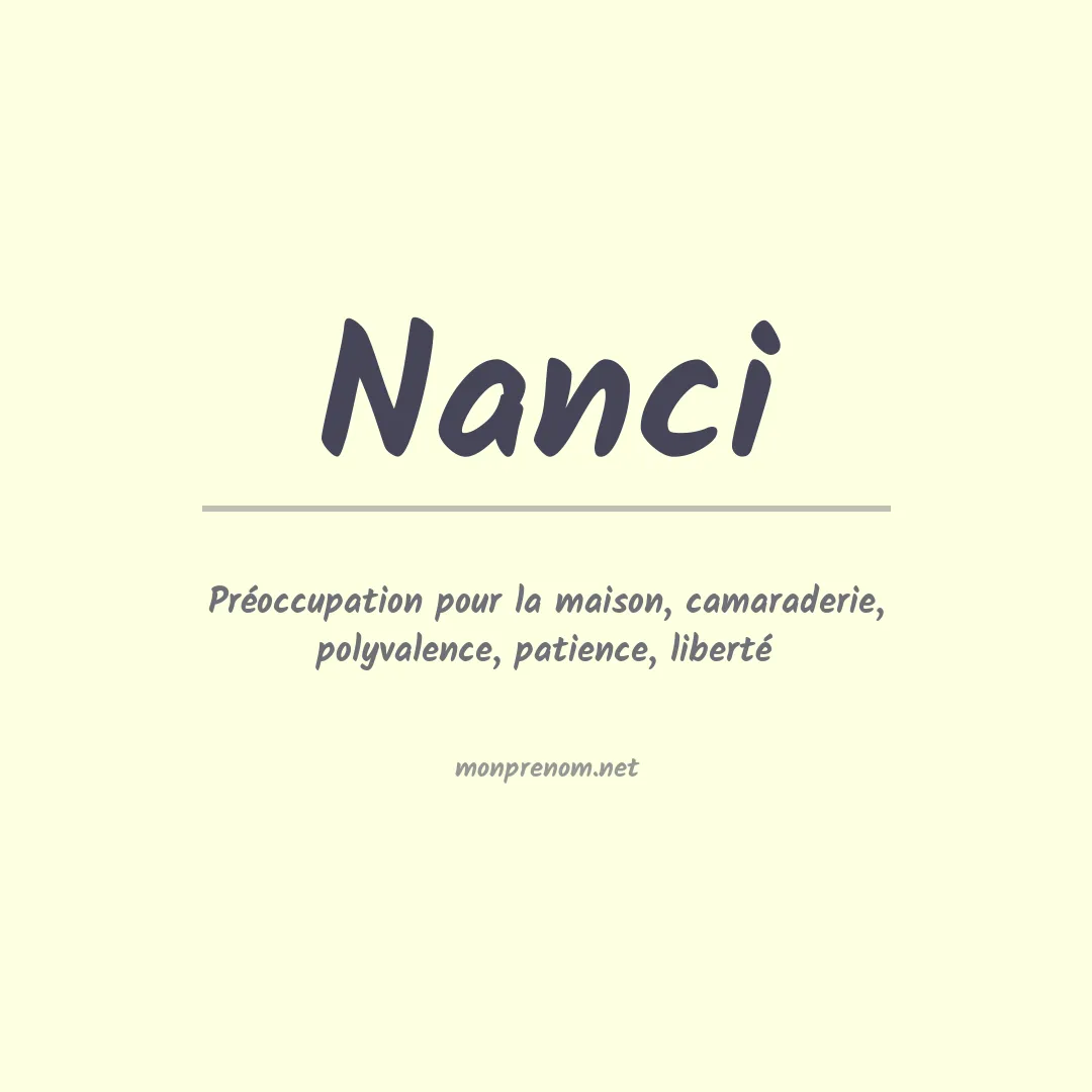 Signification du prénom Nanci
