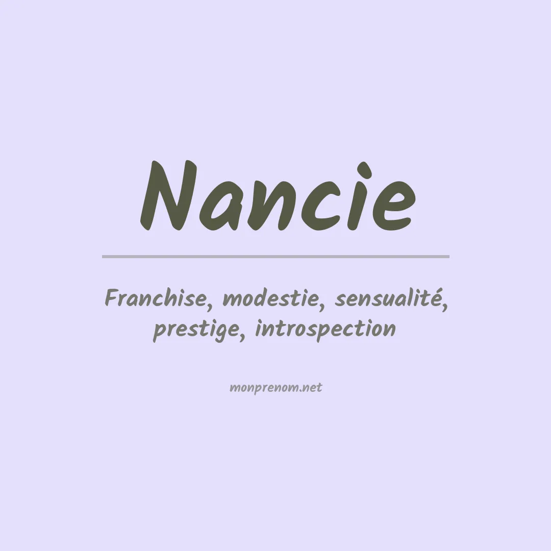 Signification du prénom Nancie
