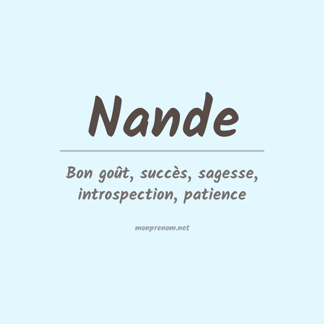 Signification du prénom Nande