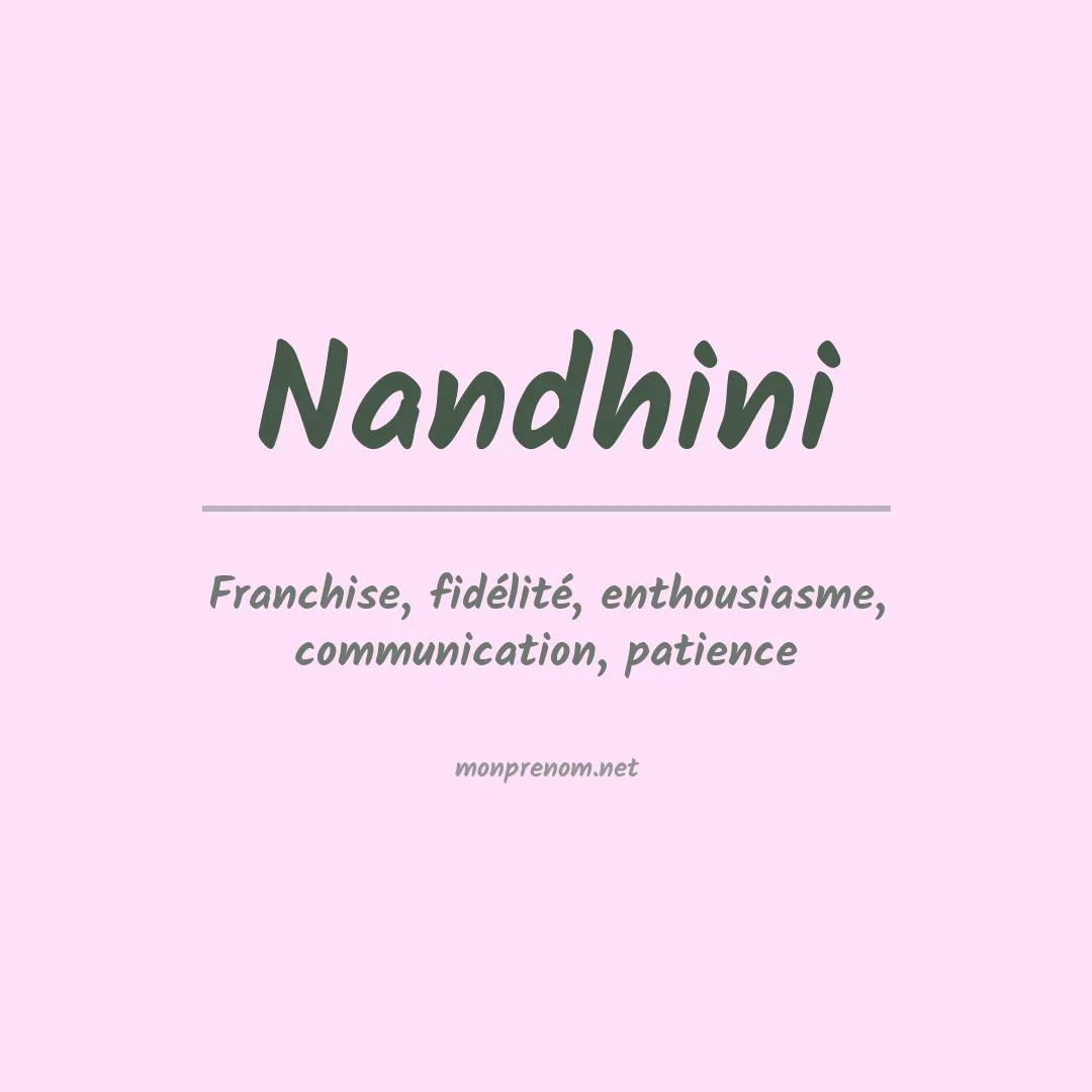 Signification du prénom Nandhini