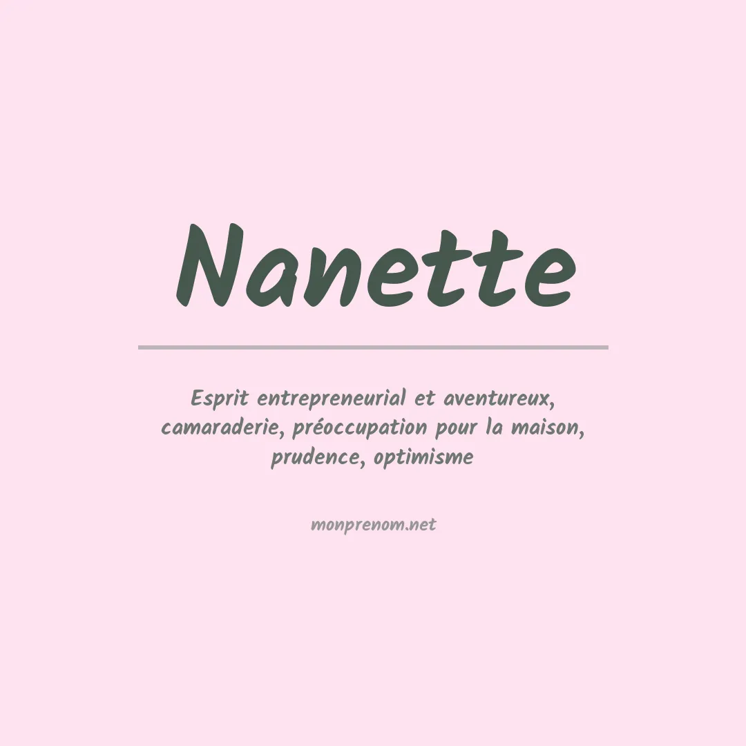 Prénom Nanette