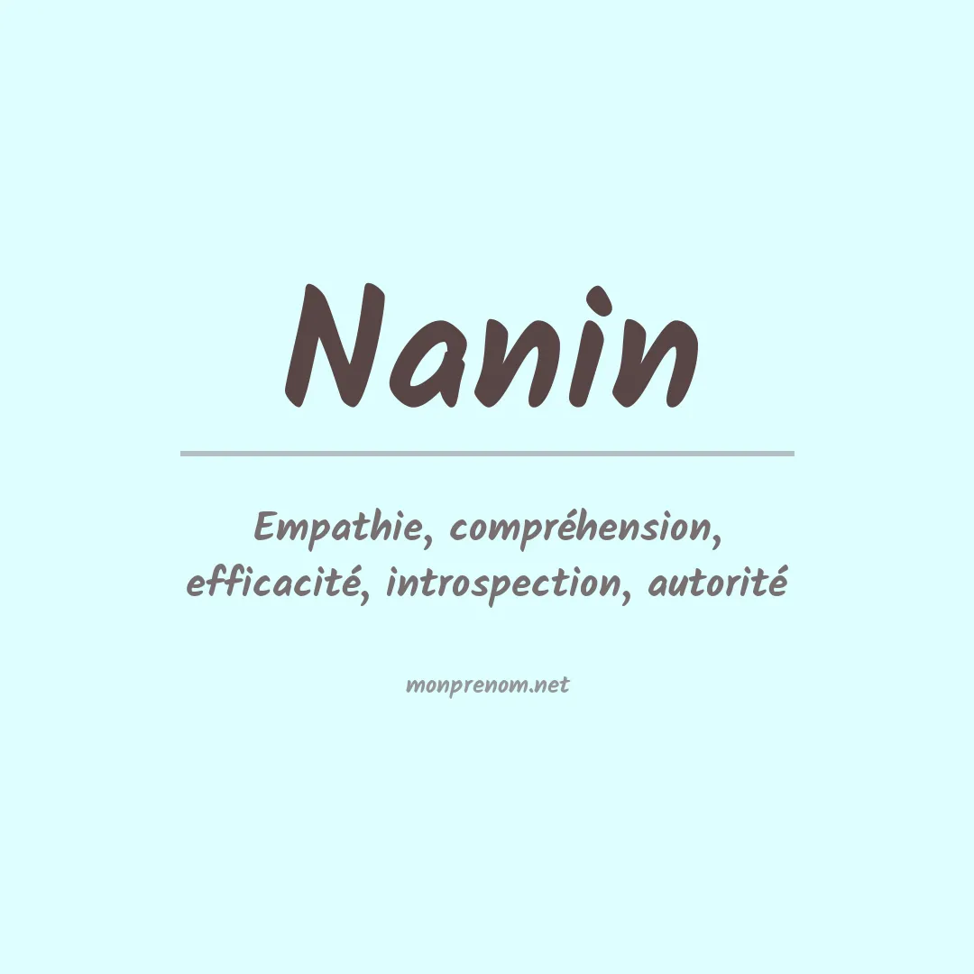Signification du prénom Nanin