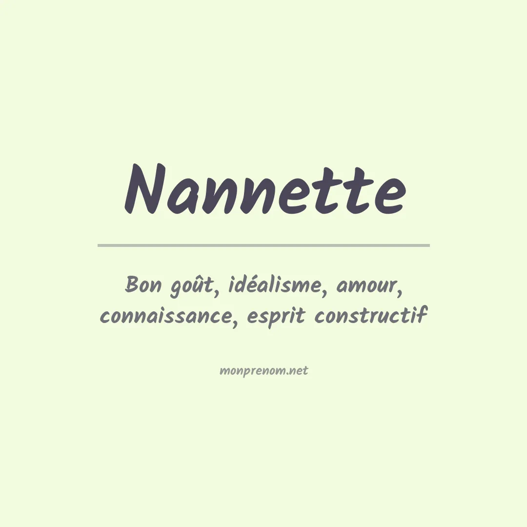 Signification du prénom Nannette