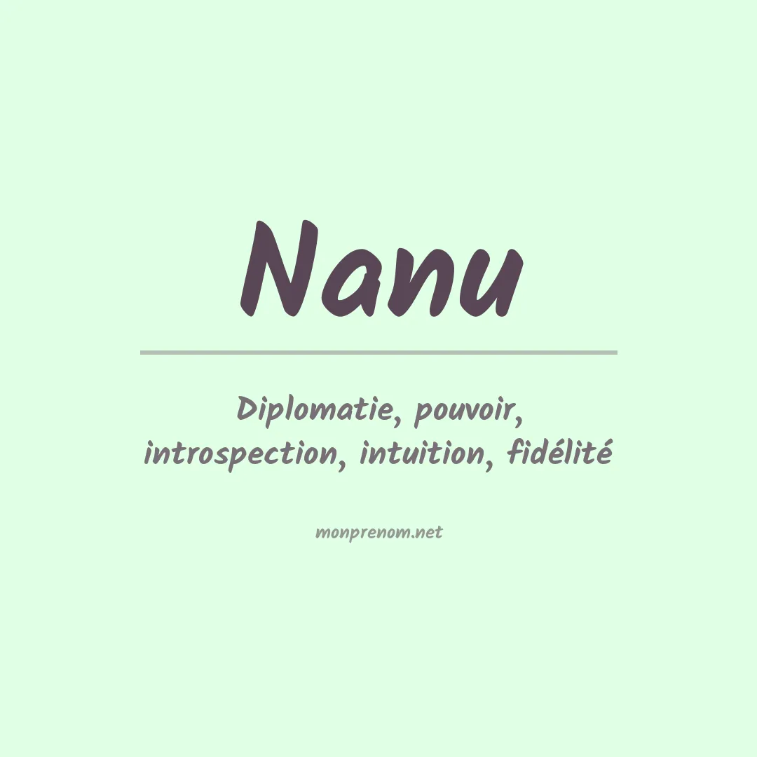 Signification du prénom Nanu