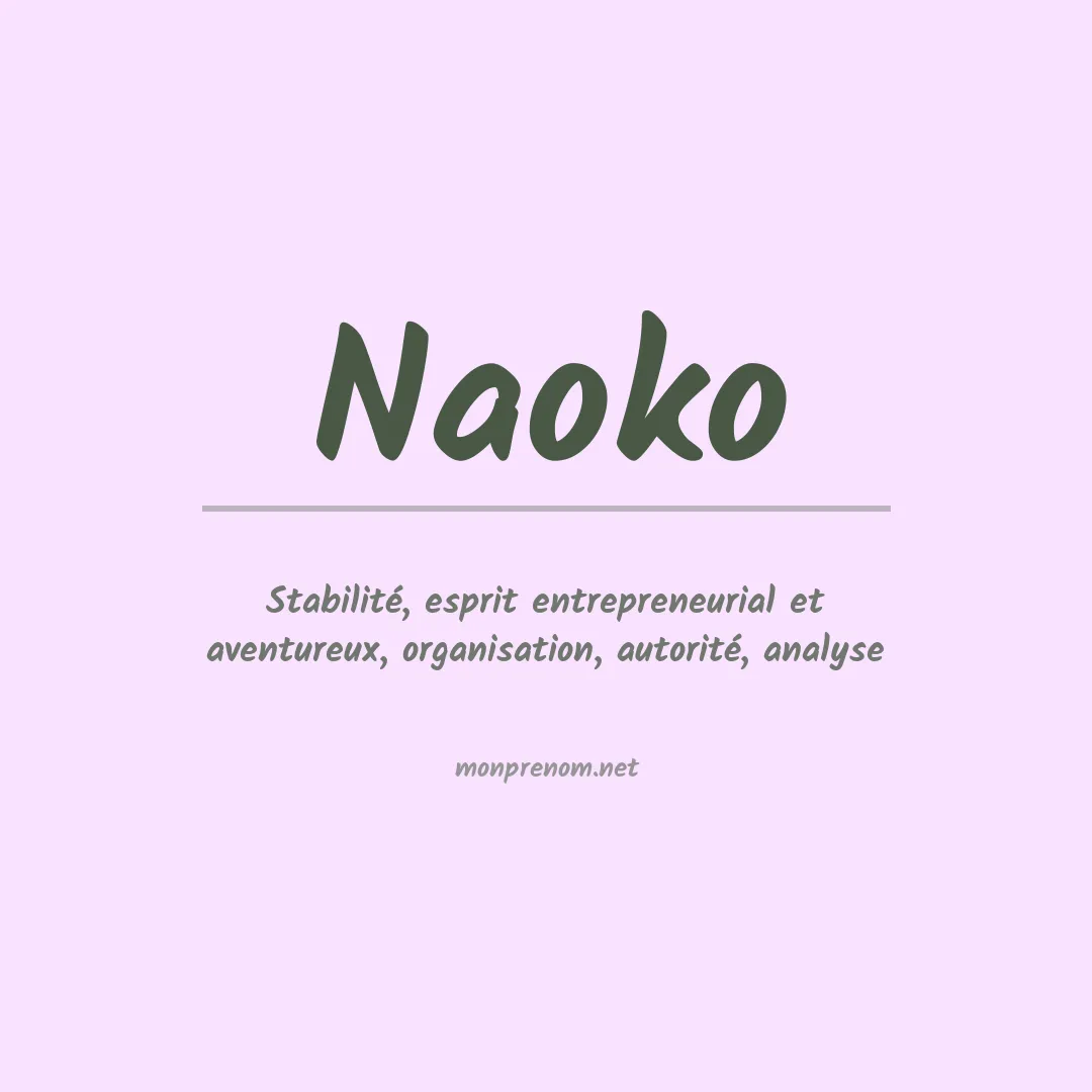 Signification du prénom Naoko