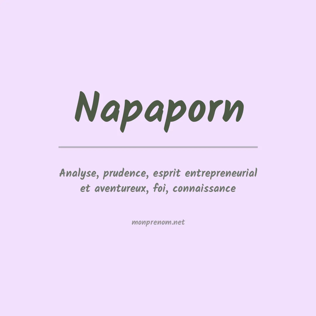 Signification du prénom Napaporn
