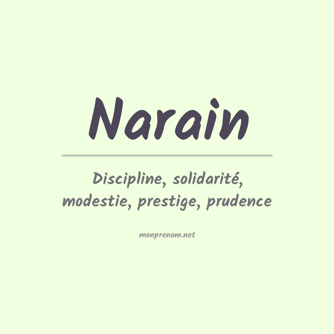 Signification du prénom Narain