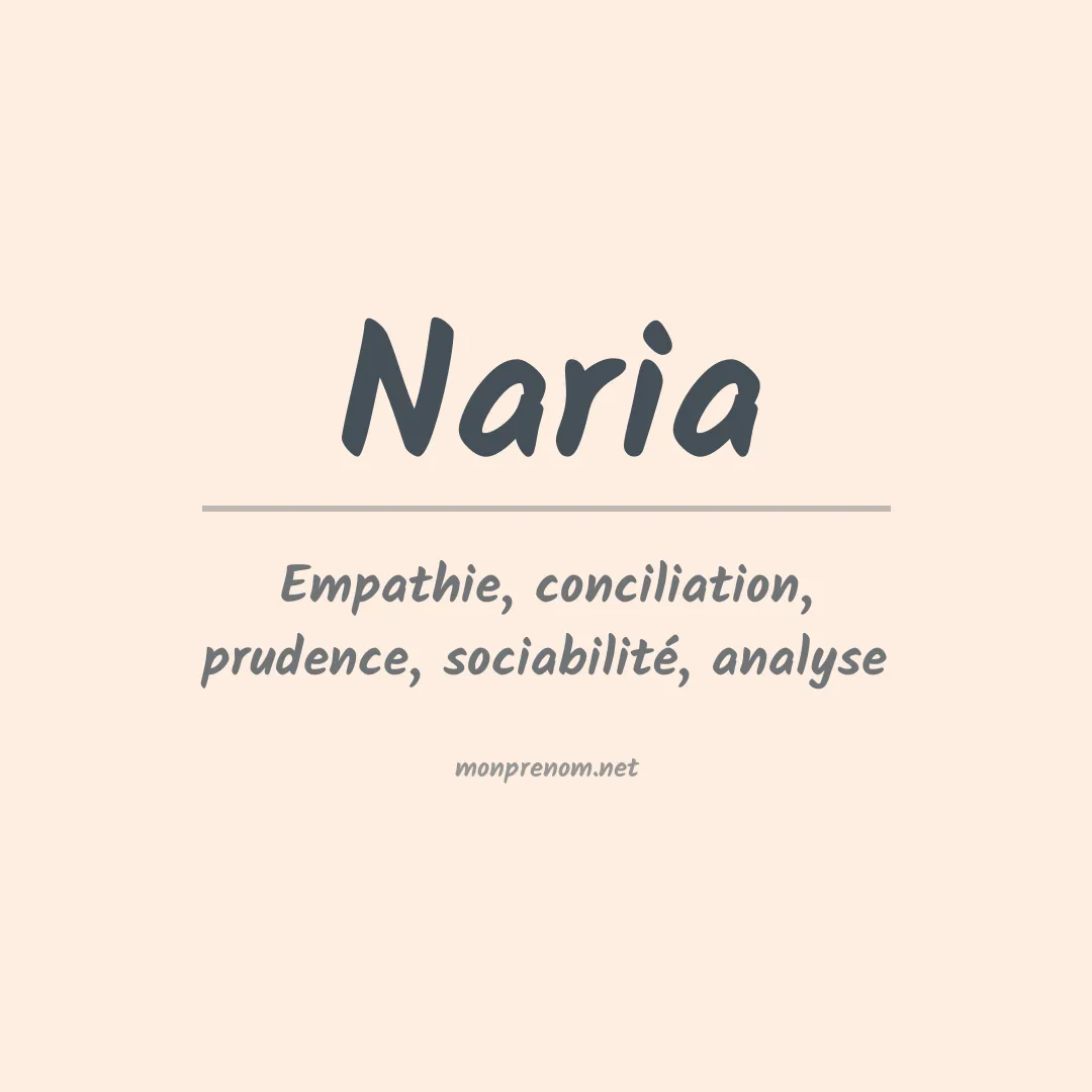 Signification du prénom Naria