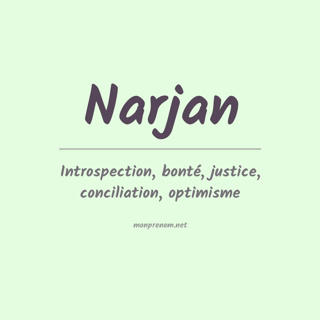 Signification du prénom Narjan