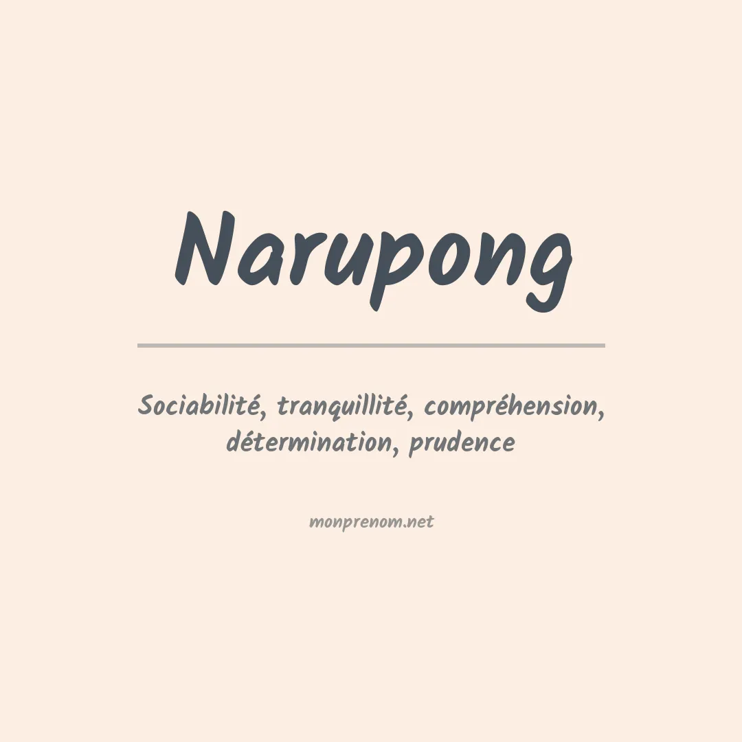 Signification du prénom Narupong
