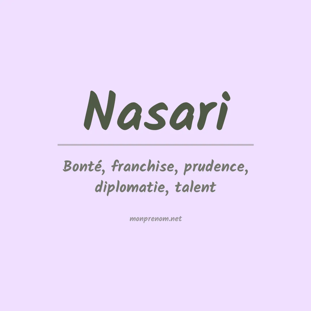 Signification du prénom Nasari