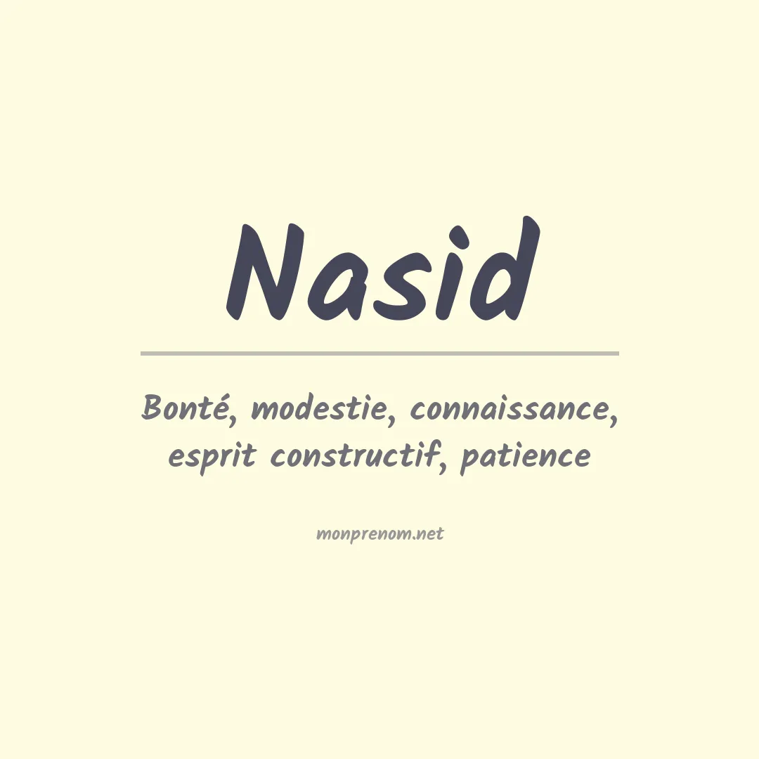 Signification du prénom Nasid
