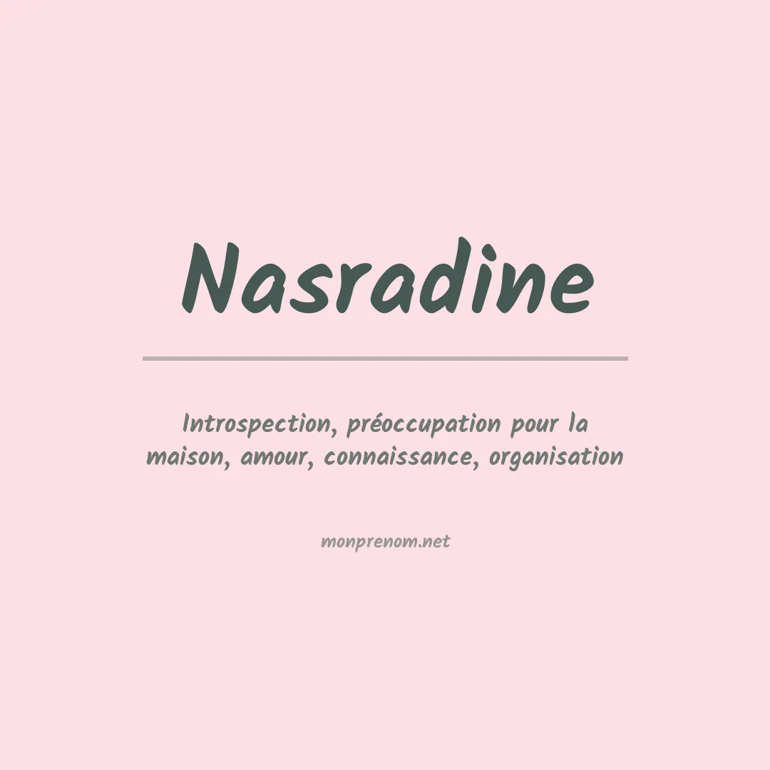 Signification du prénom Nasradine