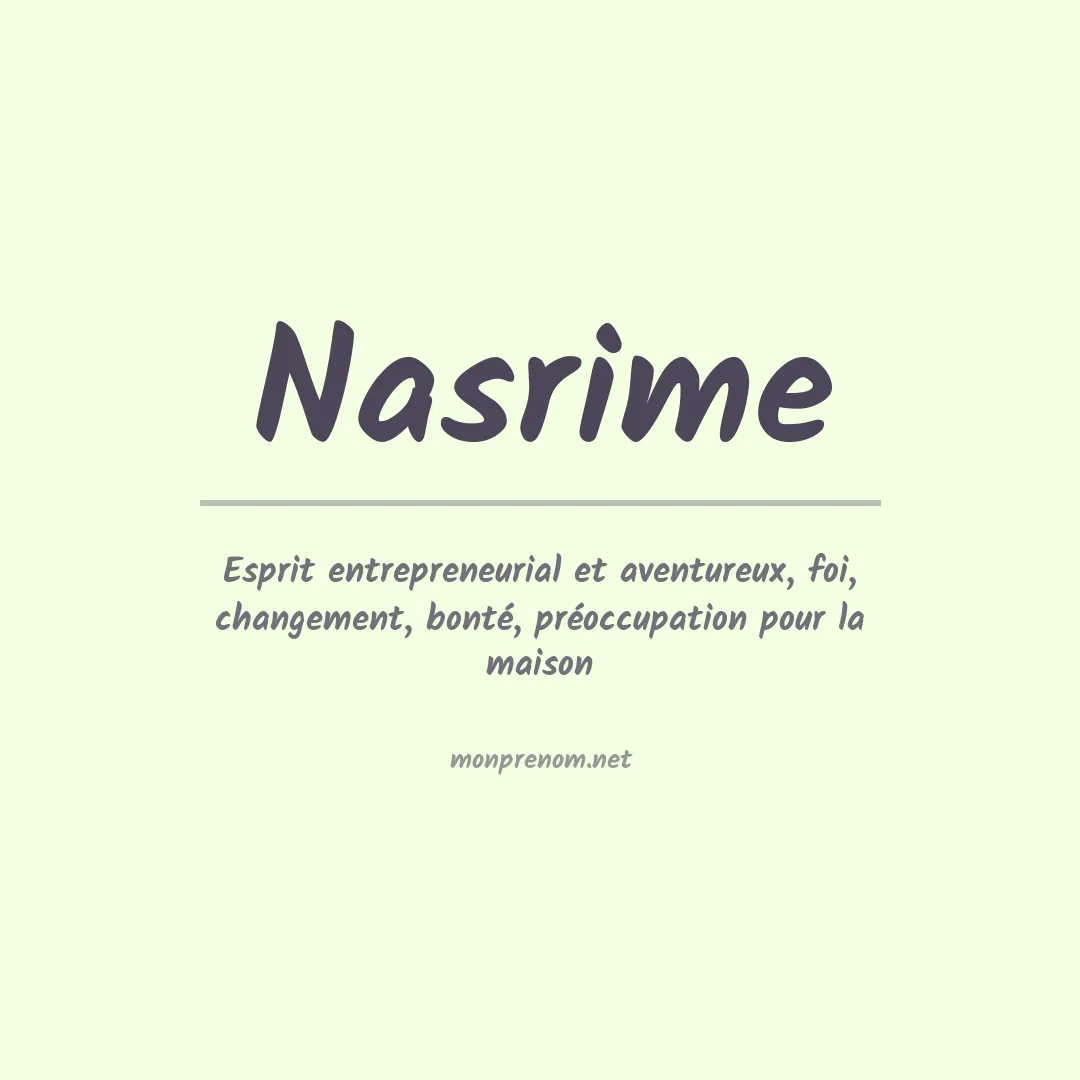 Signification du prénom Nasrime