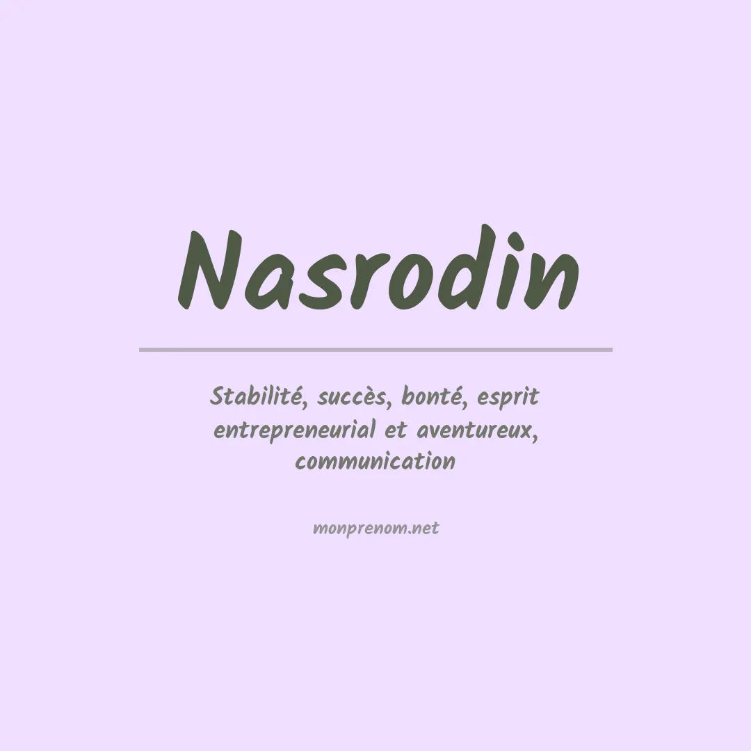 Signification du prénom Nasrodin