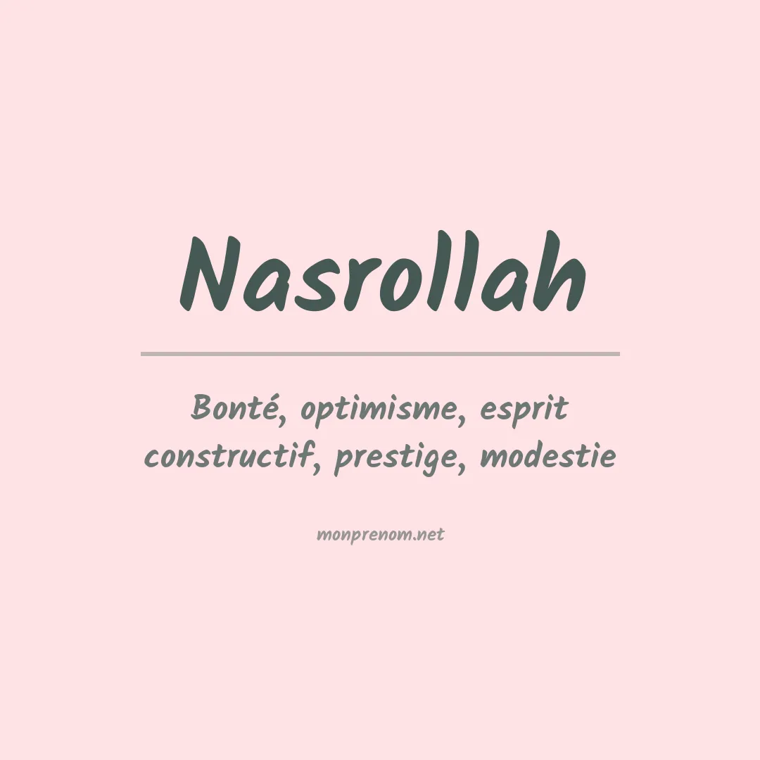 Signification du prénom Nasrollah