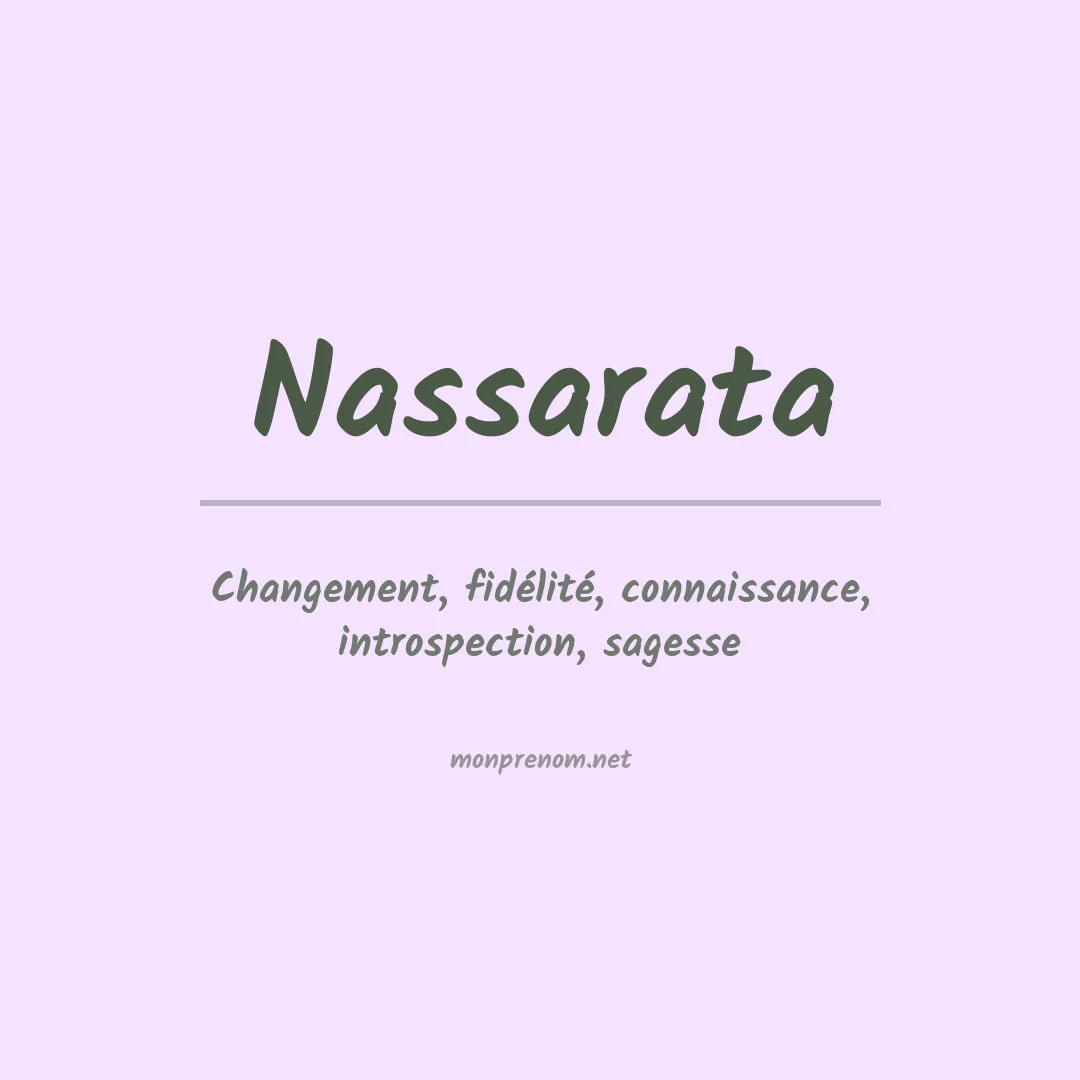 Signification du prénom Nassarata