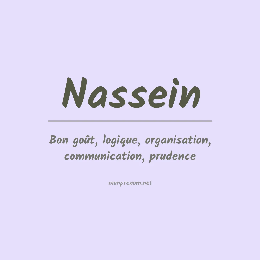 Signification du prénom Nassein