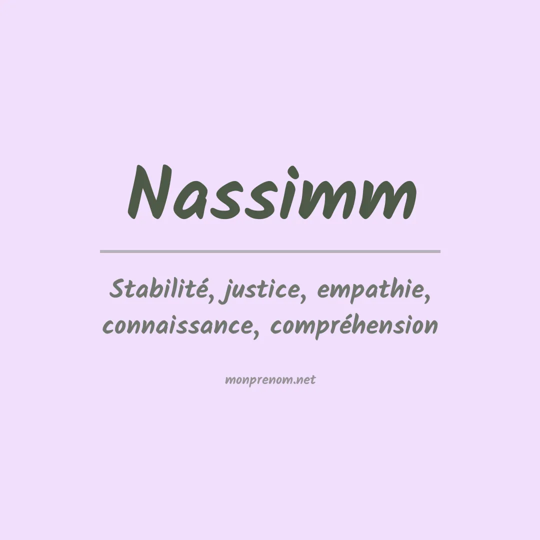 Signification du prénom Nassimm