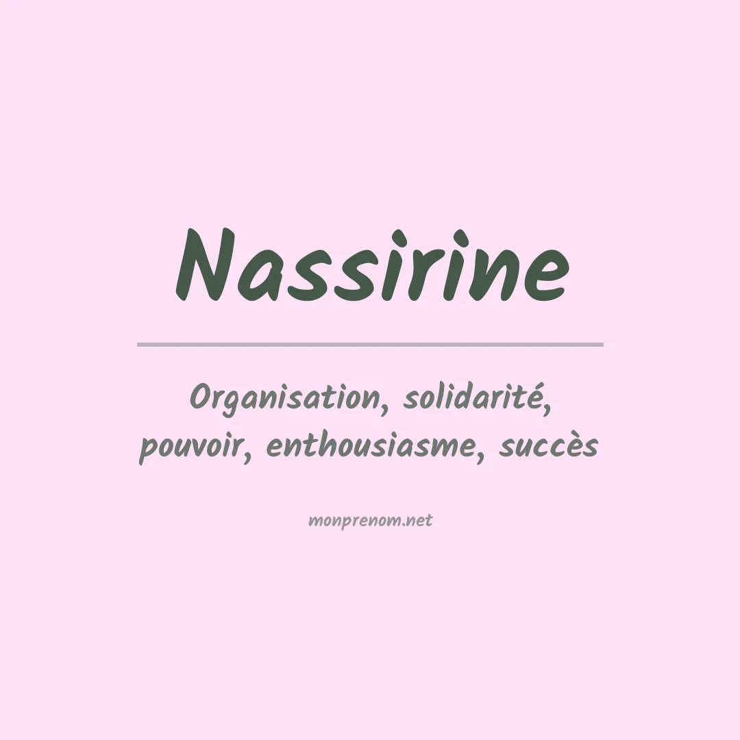 Signification du prénom Nassirine
