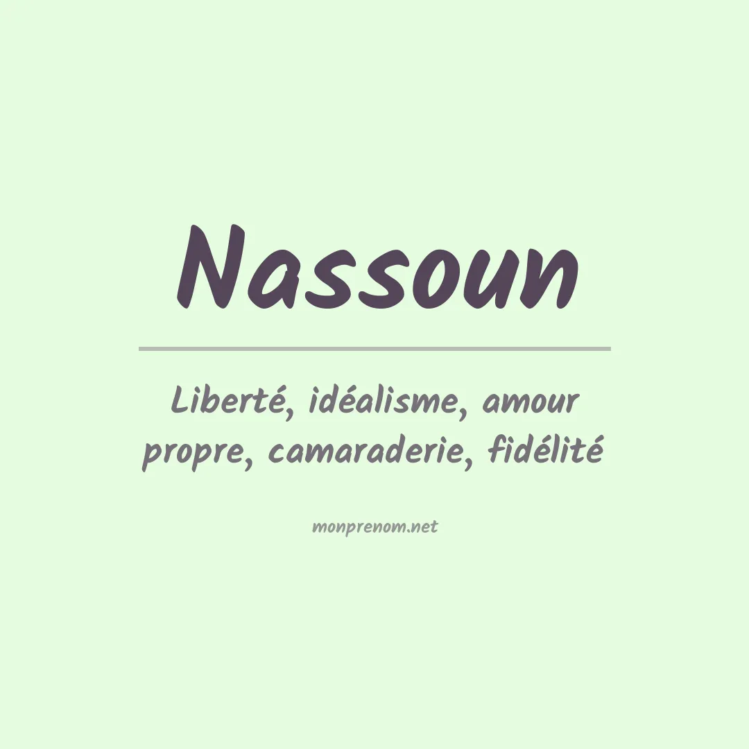 Signification du prénom Nassoun