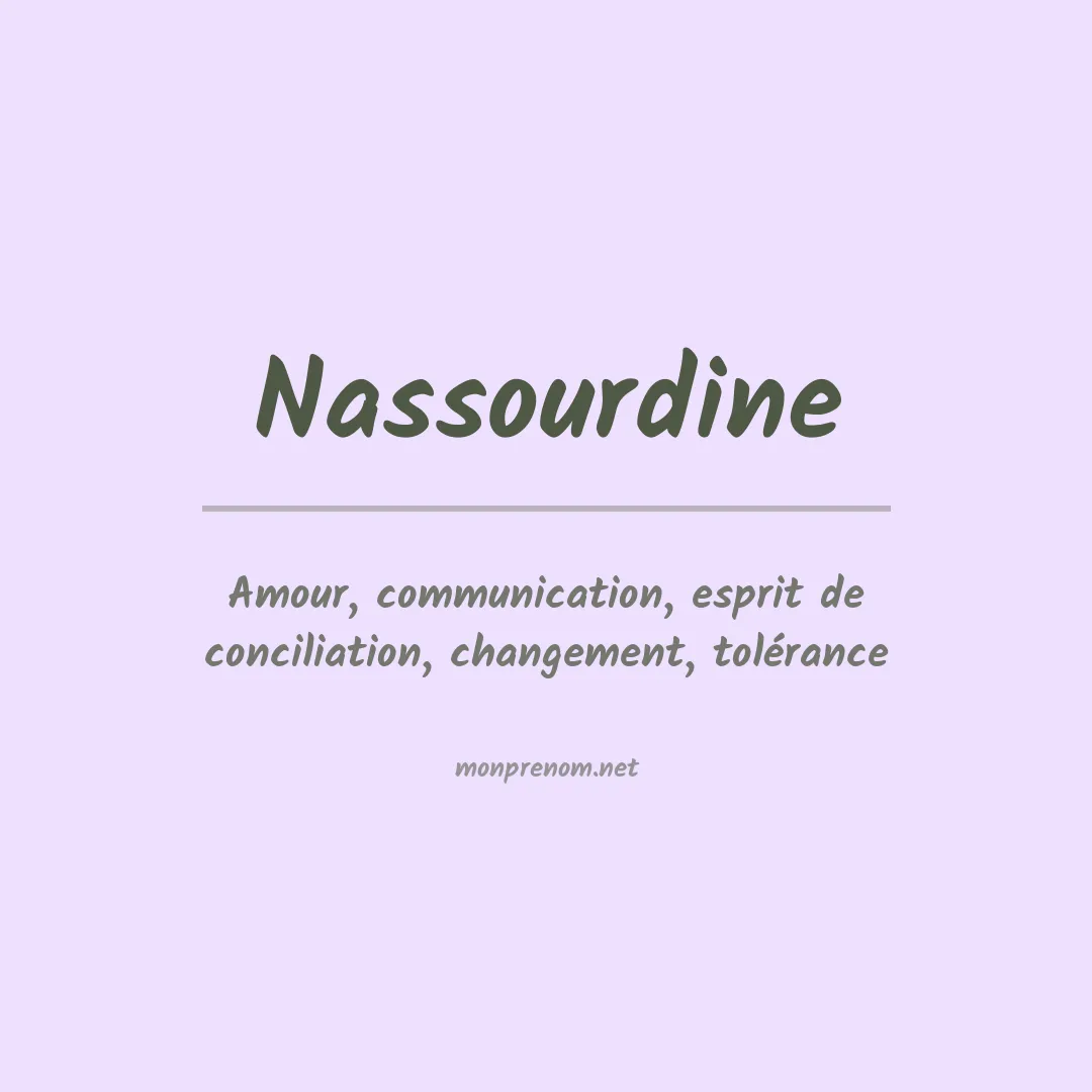 Signification du prénom Nassourdine