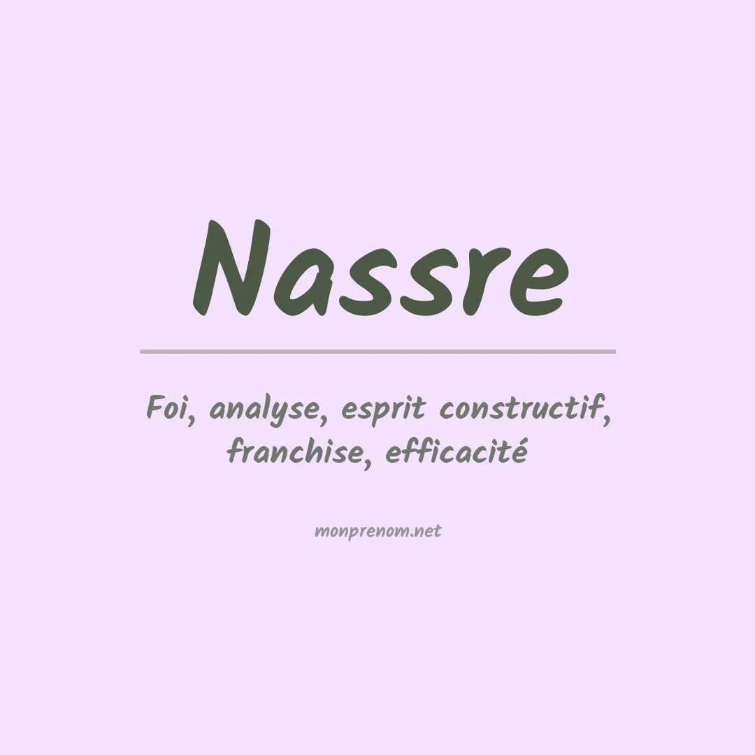 Signification du prénom Nassre