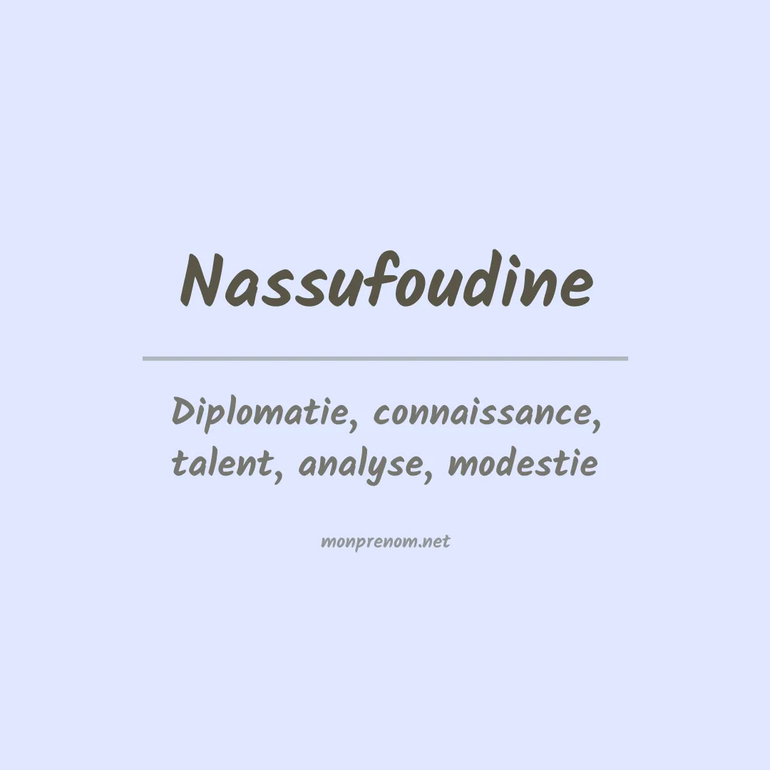 Prénom Nassufoudine