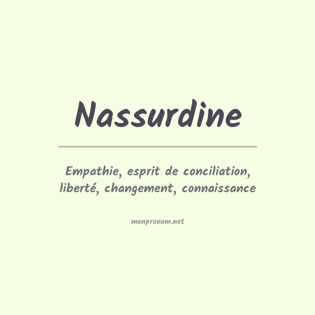Signification du prénom Nassurdine