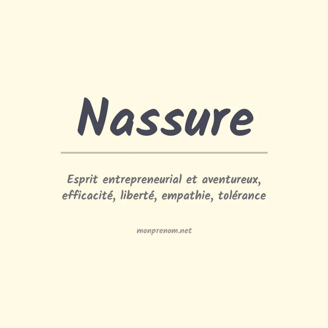 Signification du prénom Nassure