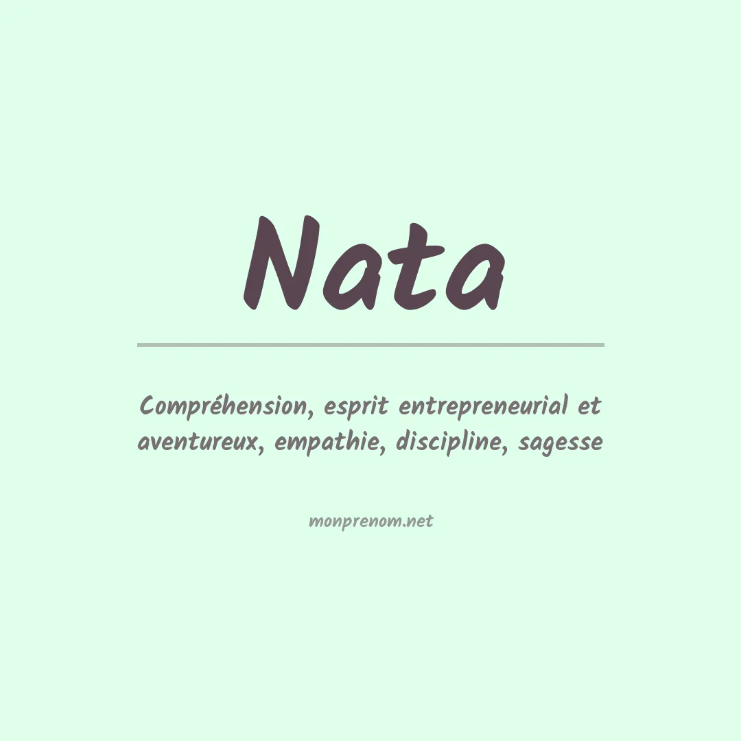 Signification du prénom Nata