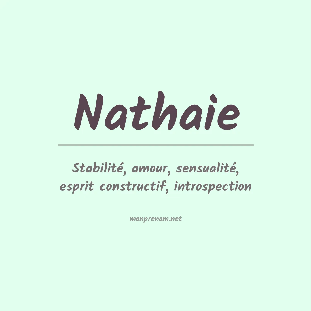 Signification du prénom Nathaie