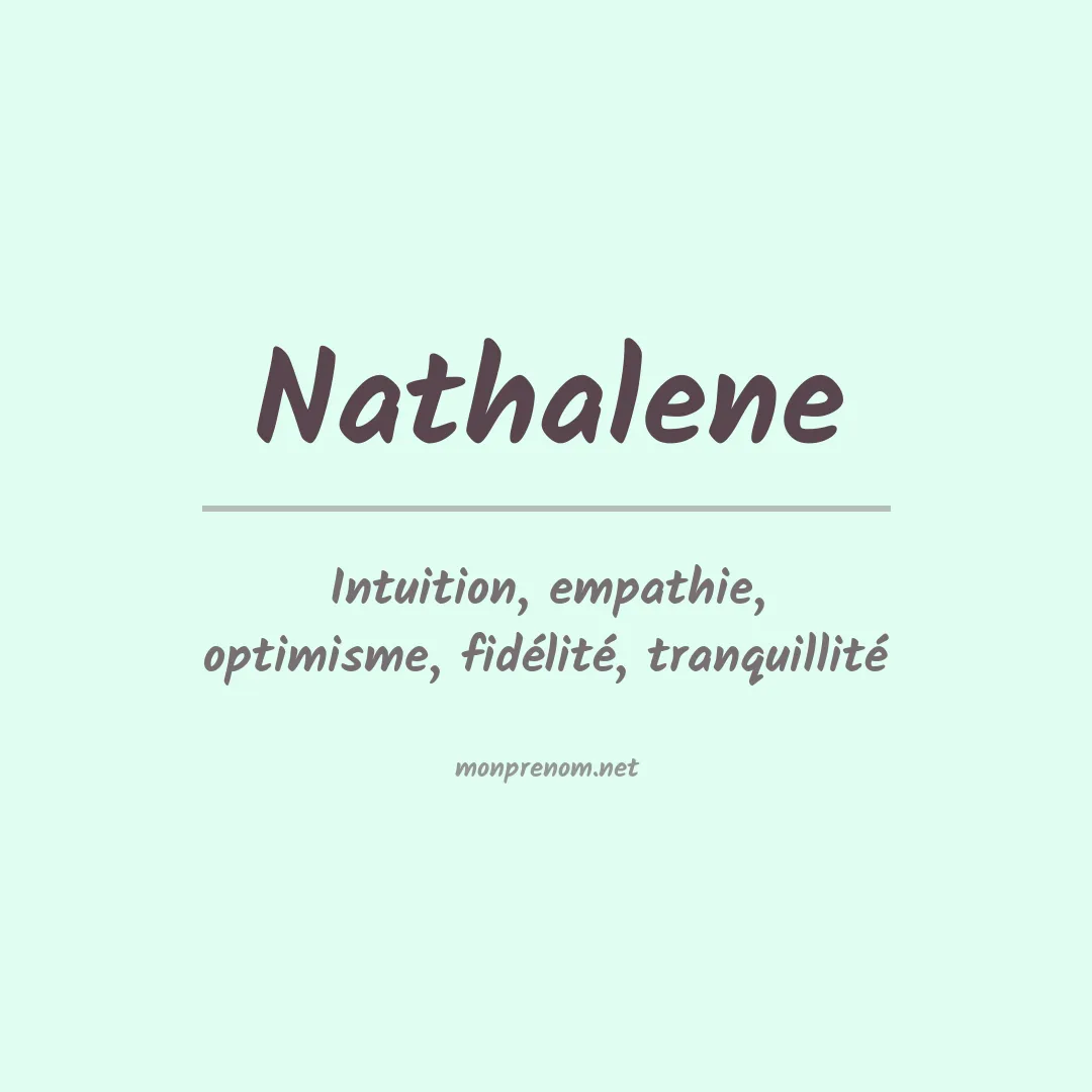 Signification du prénom Nathalene