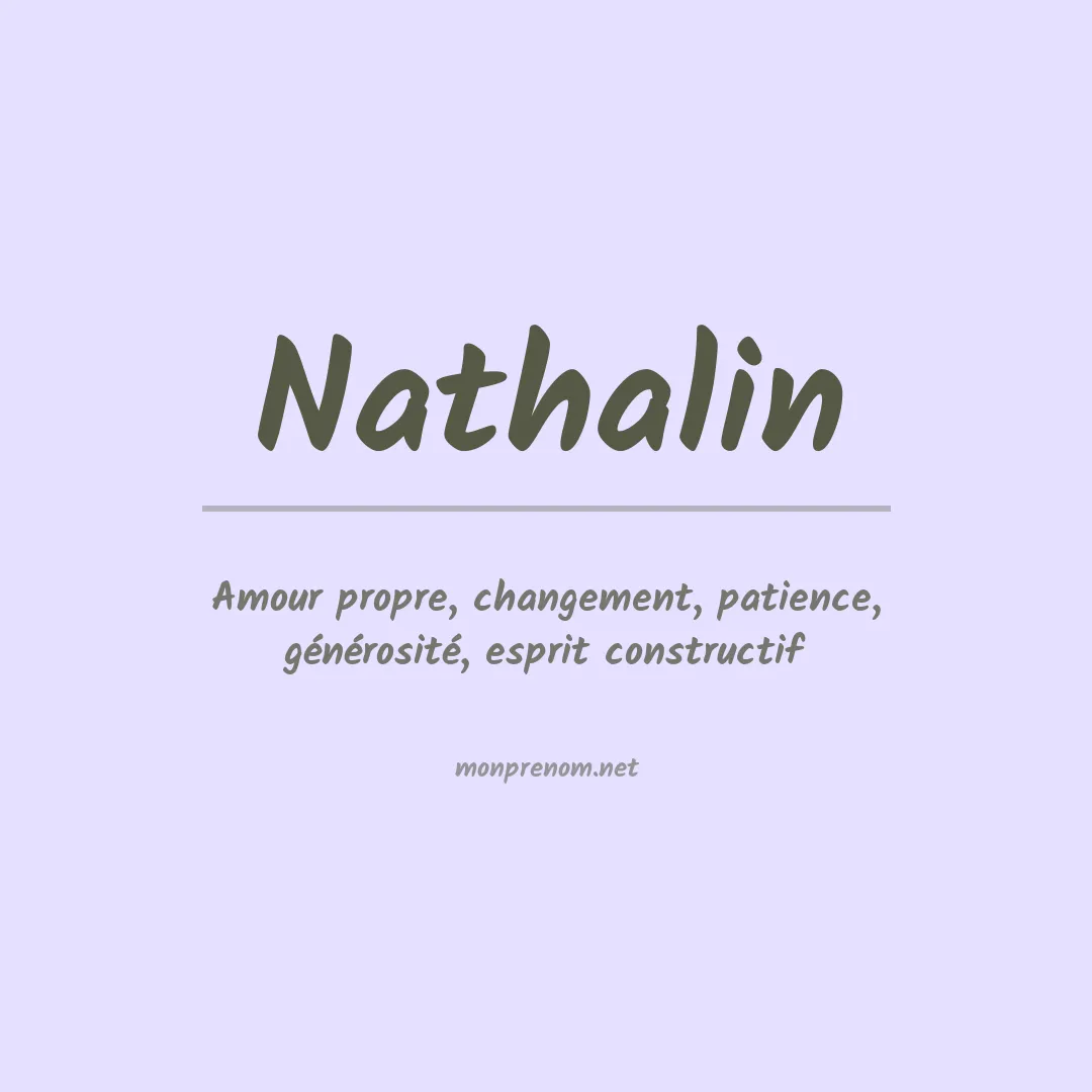 Signification du prénom Nathalin