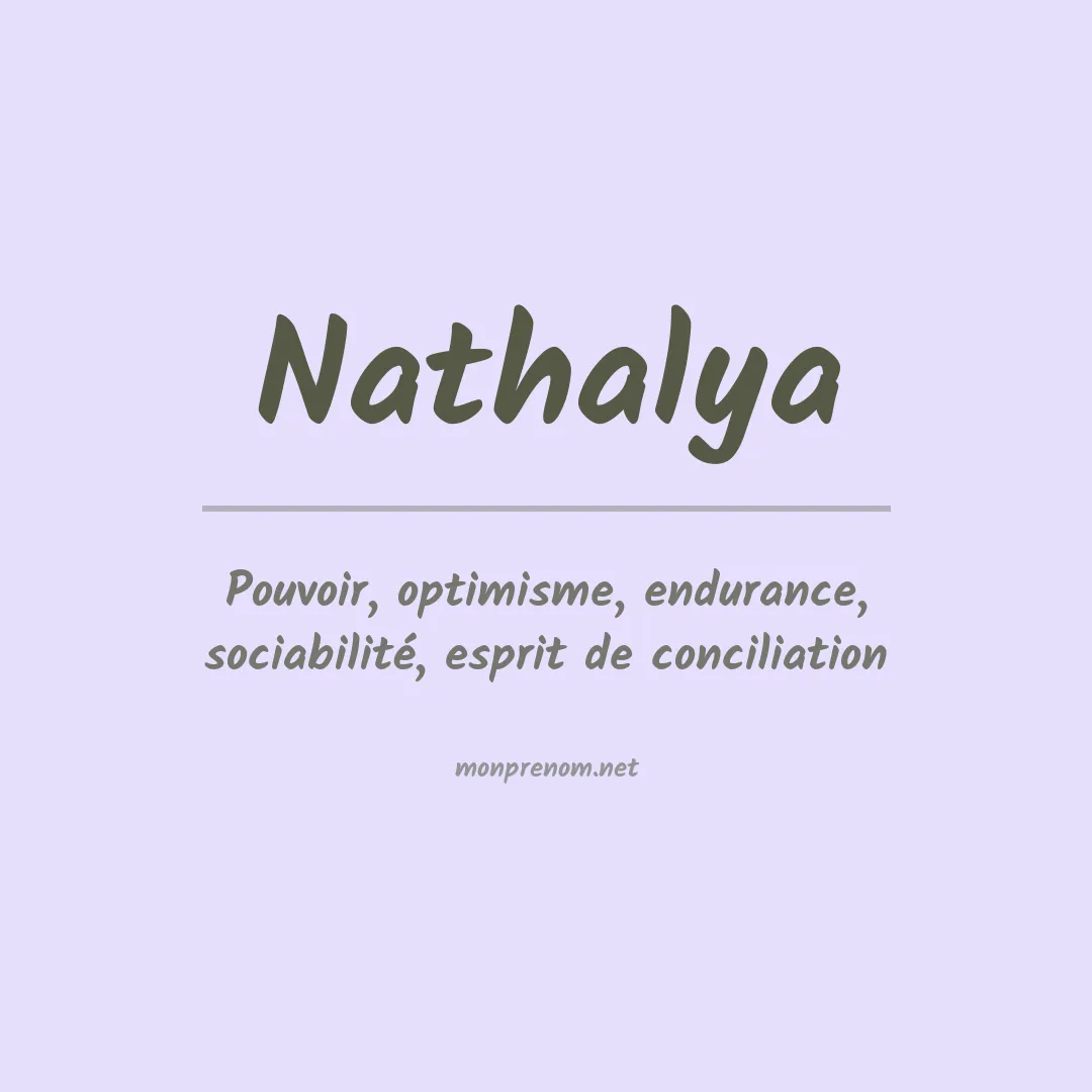 Signification du prénom Nathalya