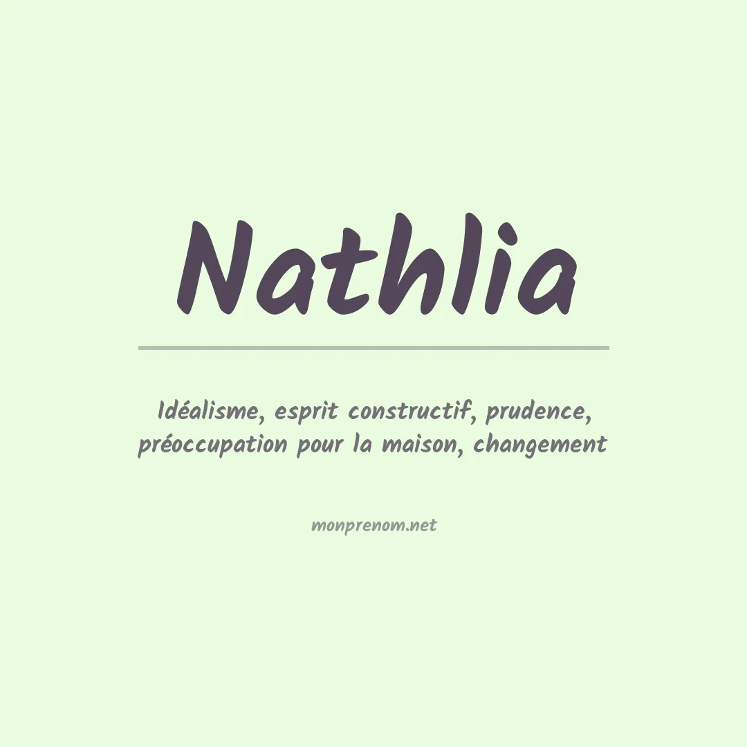 Signification du prénom Nathlia