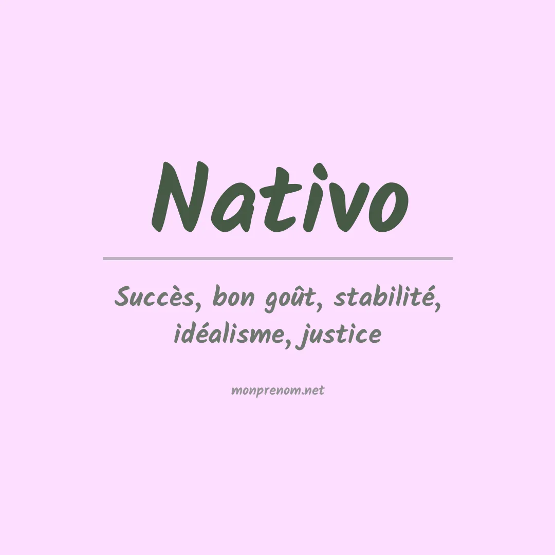 Signification du prénom Nativo