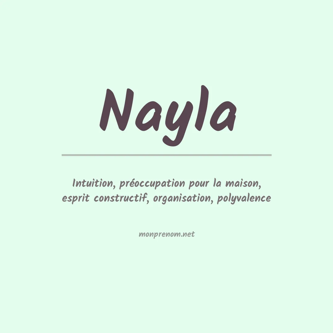 Signification du prénom Nayla
