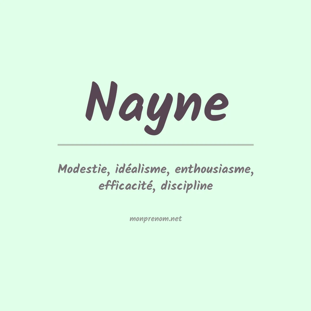 Signification du prénom Nayne
