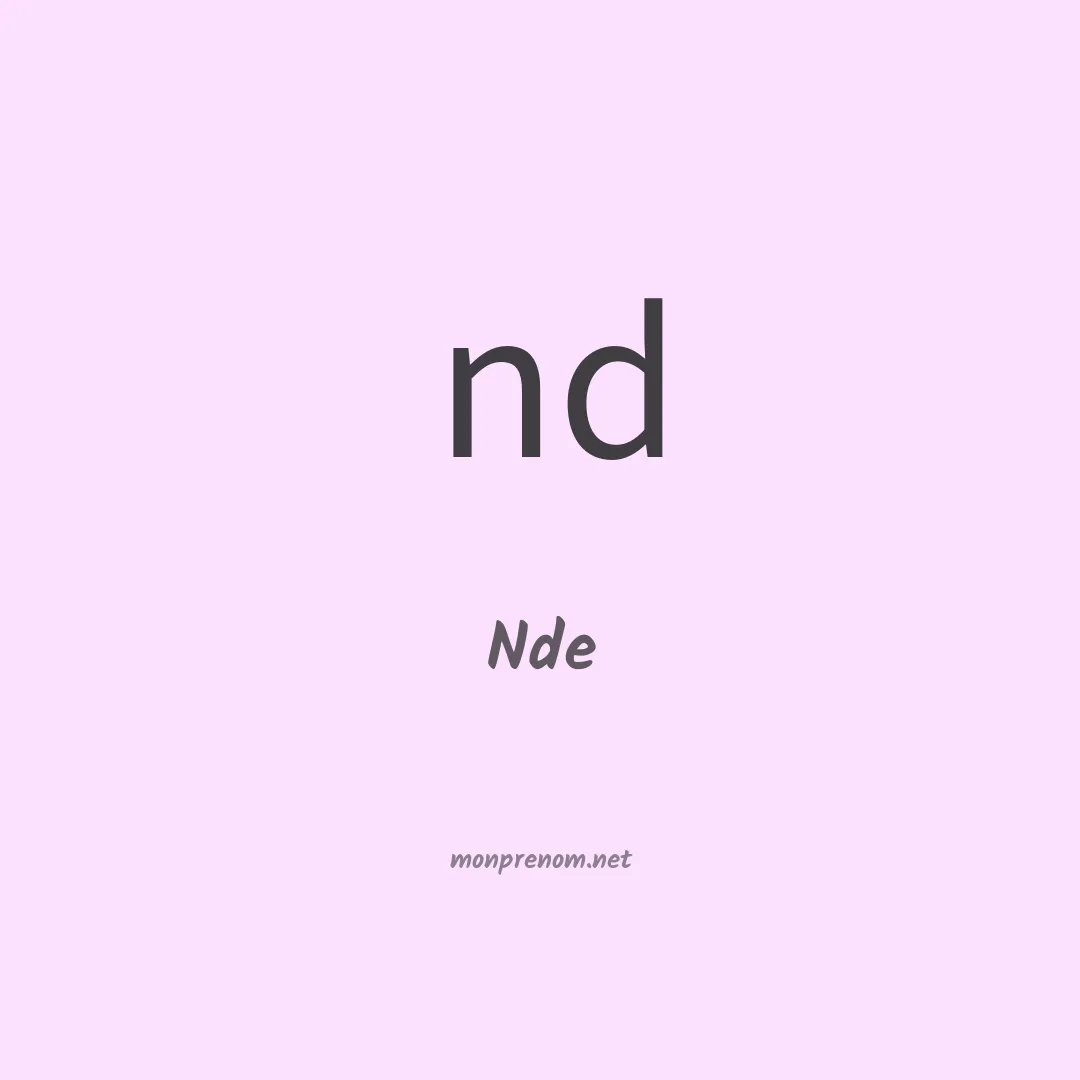 Nde en chinois