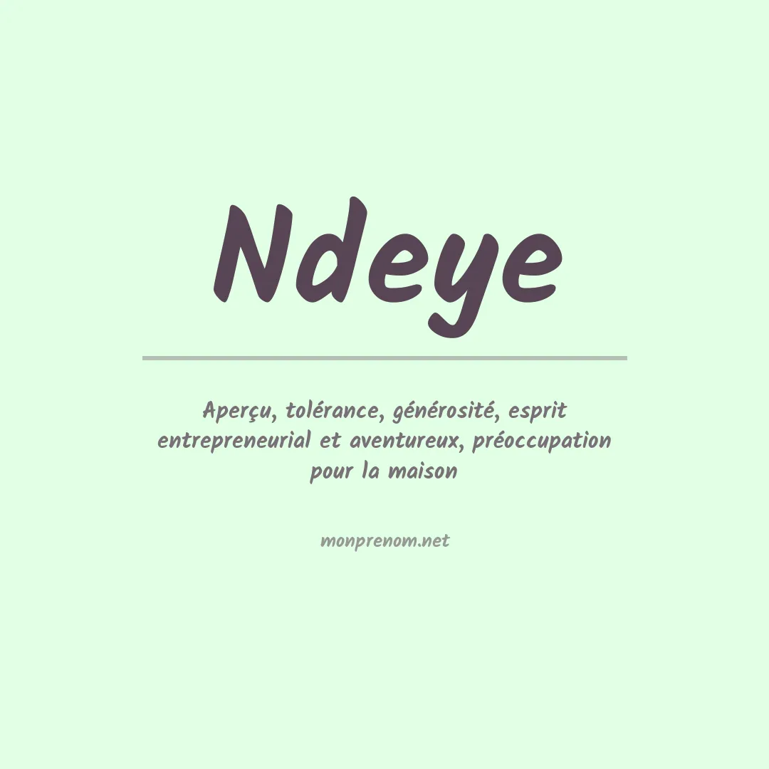 Signification du prénom Ndeye