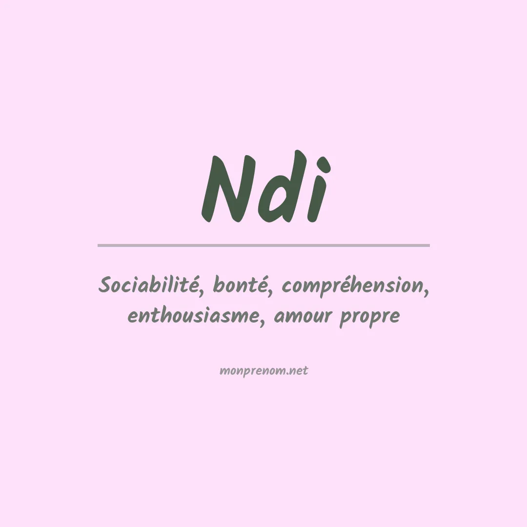 Signification du prénom Ndi