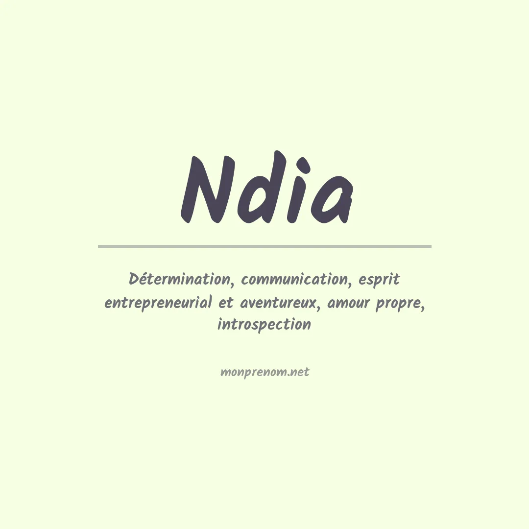 Signification du prénom Ndia